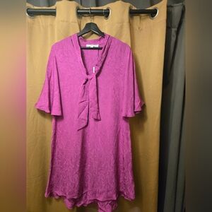 Inclan Studio Houston Magenta Shift Dress Size Small